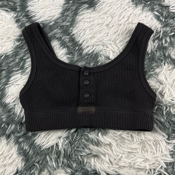 SKIMS Women’s Waffle Henley Bralette In Camel Size XS - Picture 1 of 8